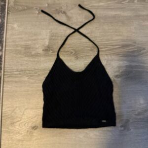 Hollister Elegant Black Strappy Crop Top